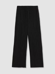 Reiss | Plissé Wide Leg Trousers in Black
