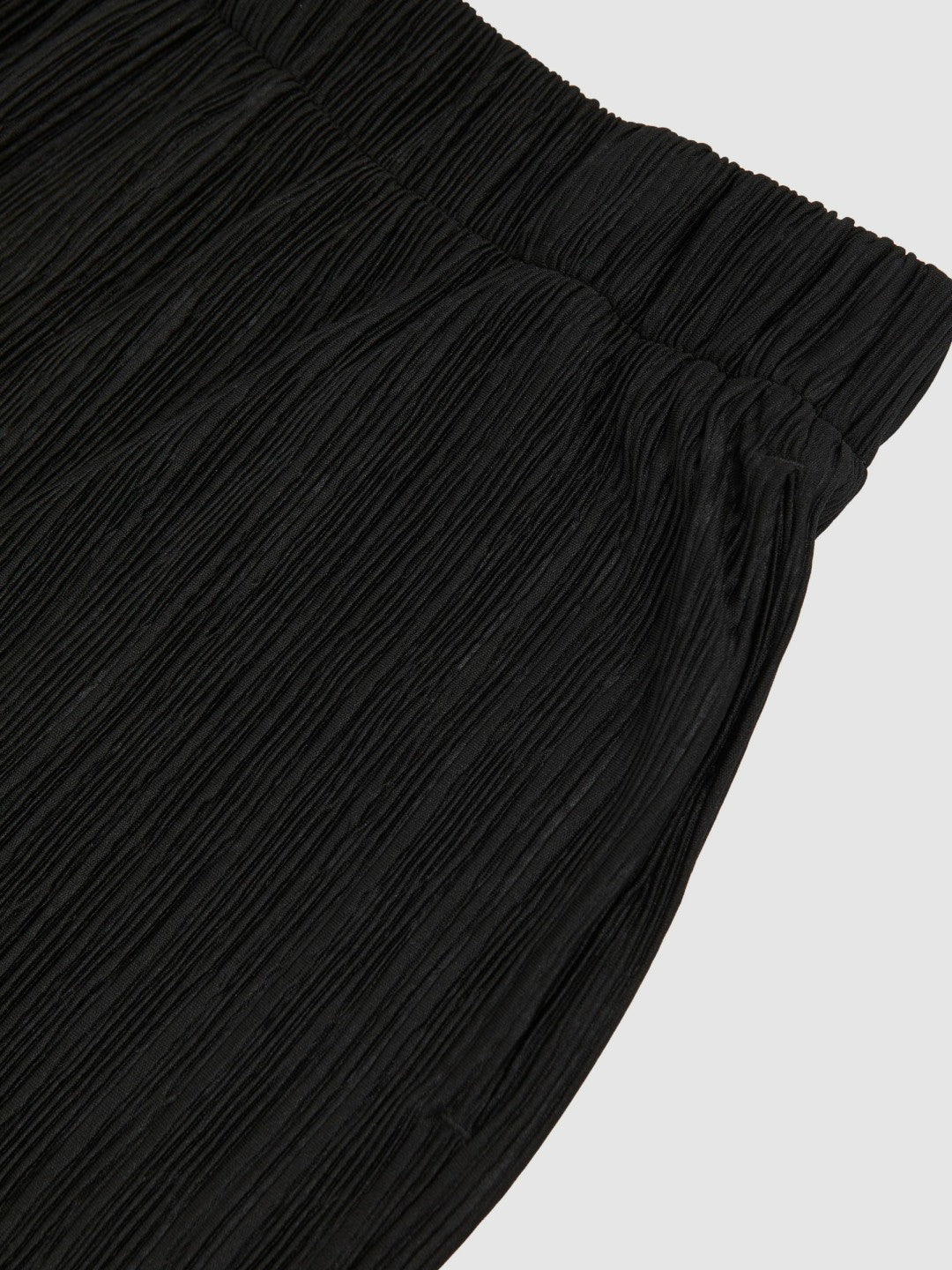 Reiss | Plissé Wide Leg Trousers in Black