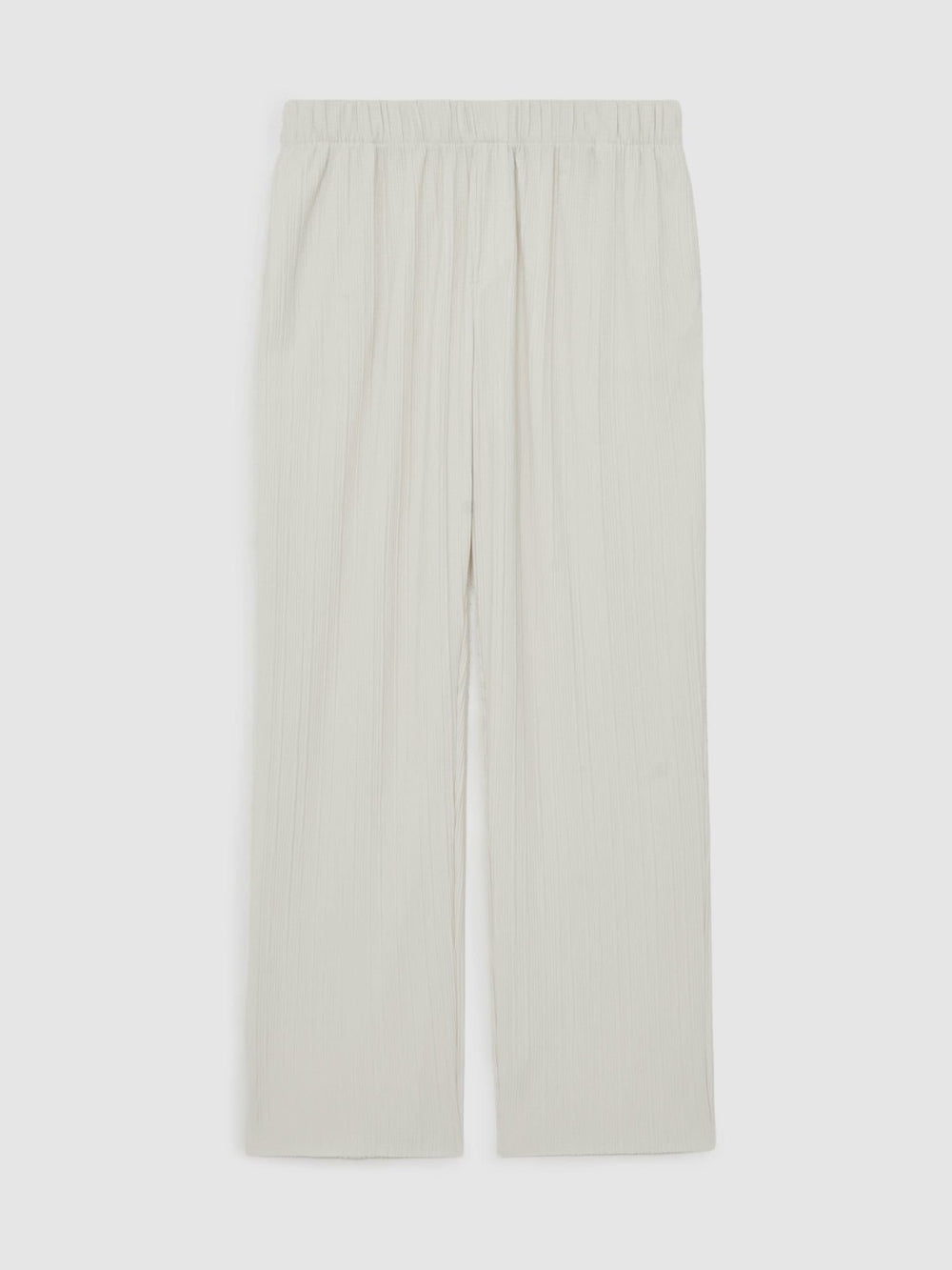 Reiss | Plissé Wide Leg Trousers in Off White