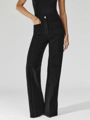 Reiss | Petite Patch-Pocket Flared Jeans in Black