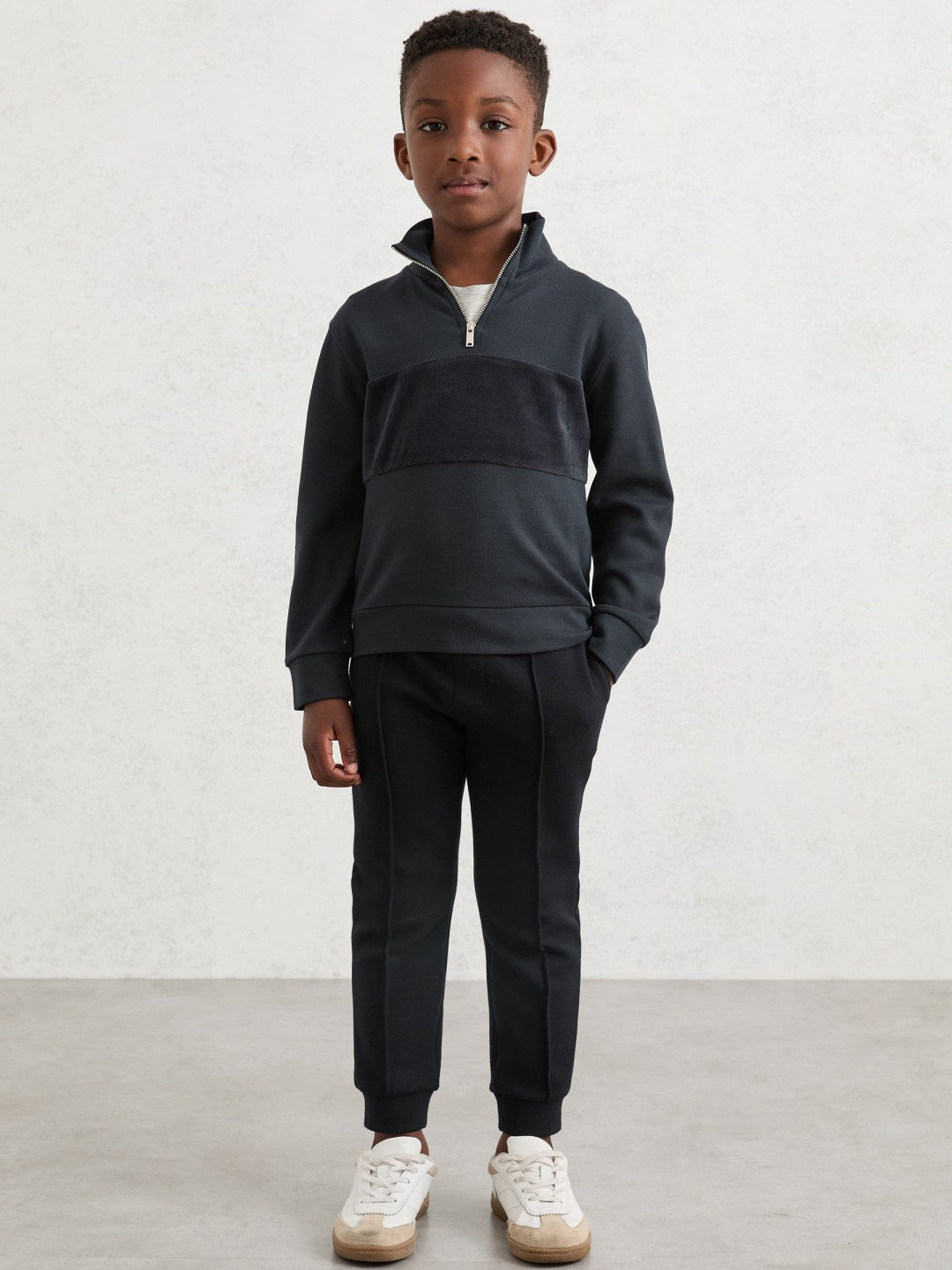 Reiss | 3-9 yrs Interlock Drawstring Joggers in Navy Blue