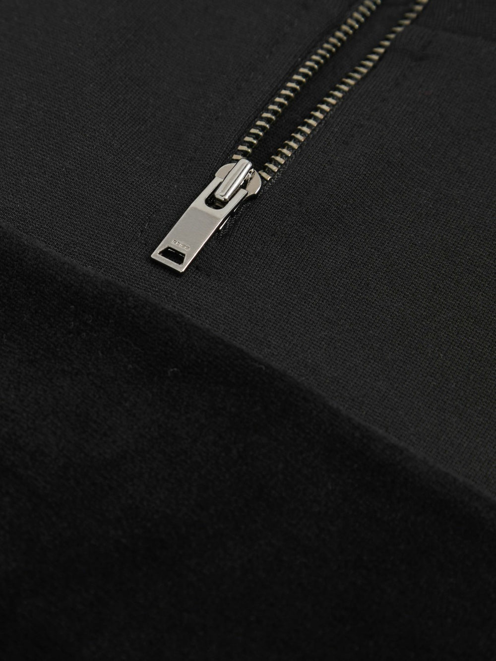 Reiss | 13-14 yrs Slim Fit Half-Zip Funnel Neck Velour Sweatshirt in Black