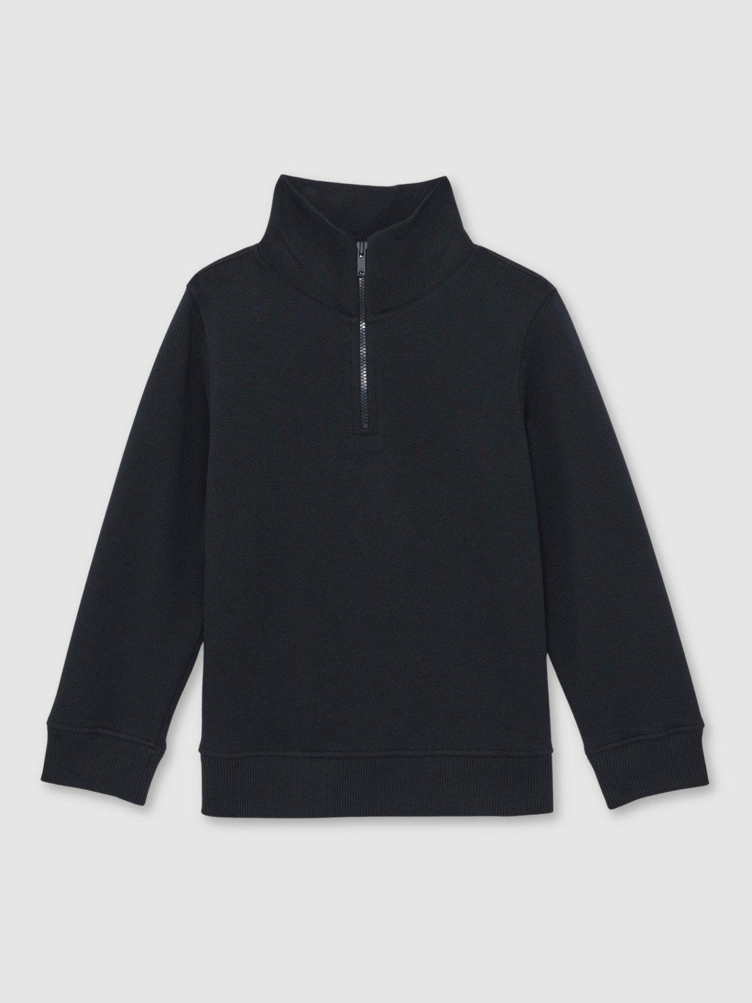 Reiss | 3-9 yrs Textured Half-Zip Sweatshirt with Cotton in Navy