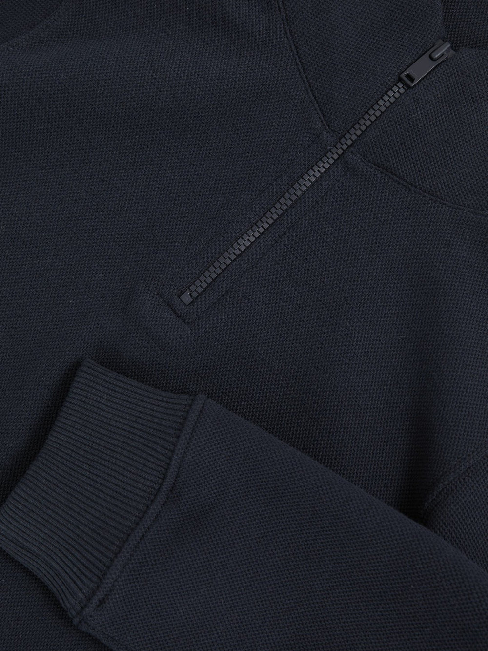 Reiss | 3-9 yrs Textured Half-Zip Sweatshirt with Cotton in Navy