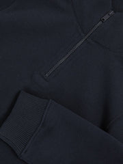 Reiss | 9-13 yrs Textured Half-Zip Sweatshirt with Cotton in Navy
