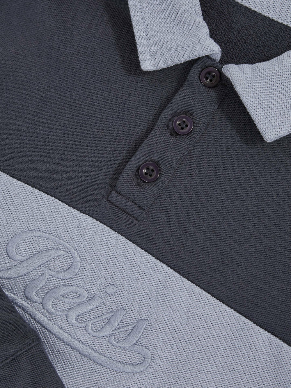 Reiss | 3-9 yrs Cotton Logo-Embroidery Rugby Polo Shirt in Airforce Blue/Navy Blue