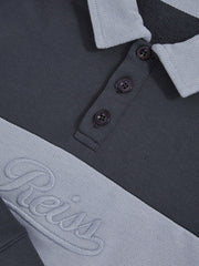 Reiss | 3-9 yrs Cotton Logo-Embroidery Rugby Polo Shirt in Airforce Blue/Navy Blue