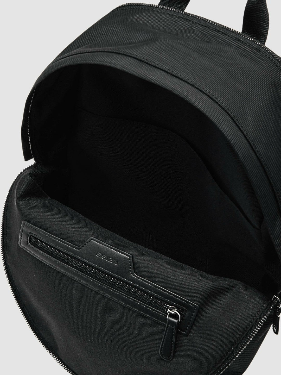 Reiss | Woven Zipped Backpack in Black