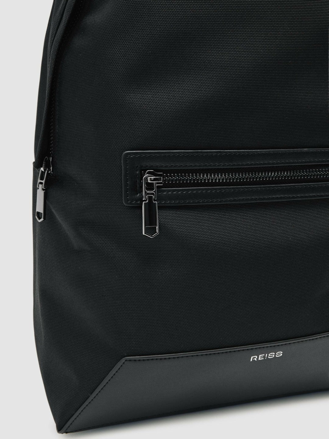 Reiss | Woven Zipped Backpack in Black