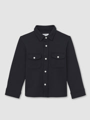 Reiss | 3-9 yrs Waffle-Textured Twin-Pocket Overshirt in Navy