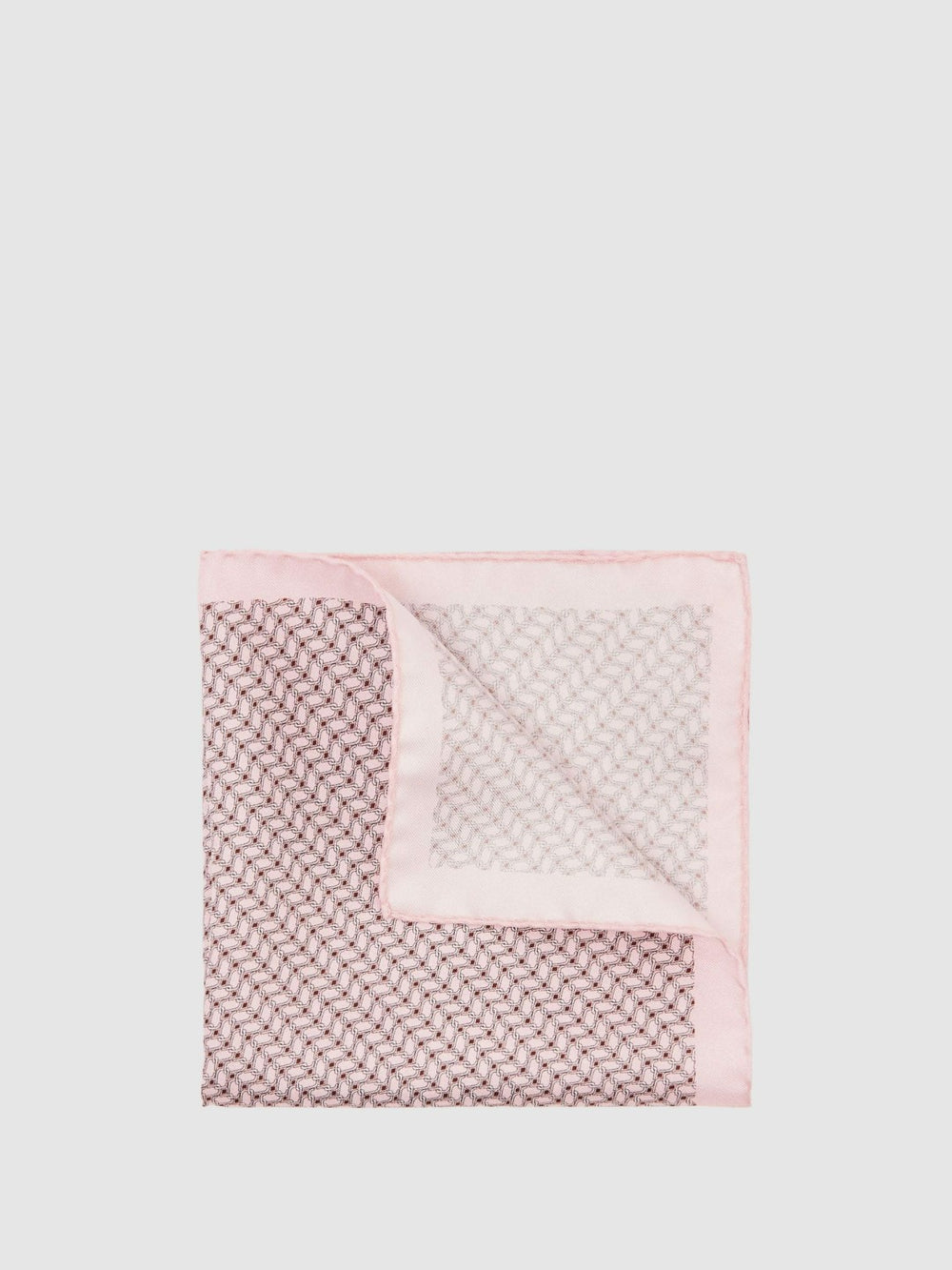 Reiss | Geo Chain Detail Pocket Square in Soft Pink