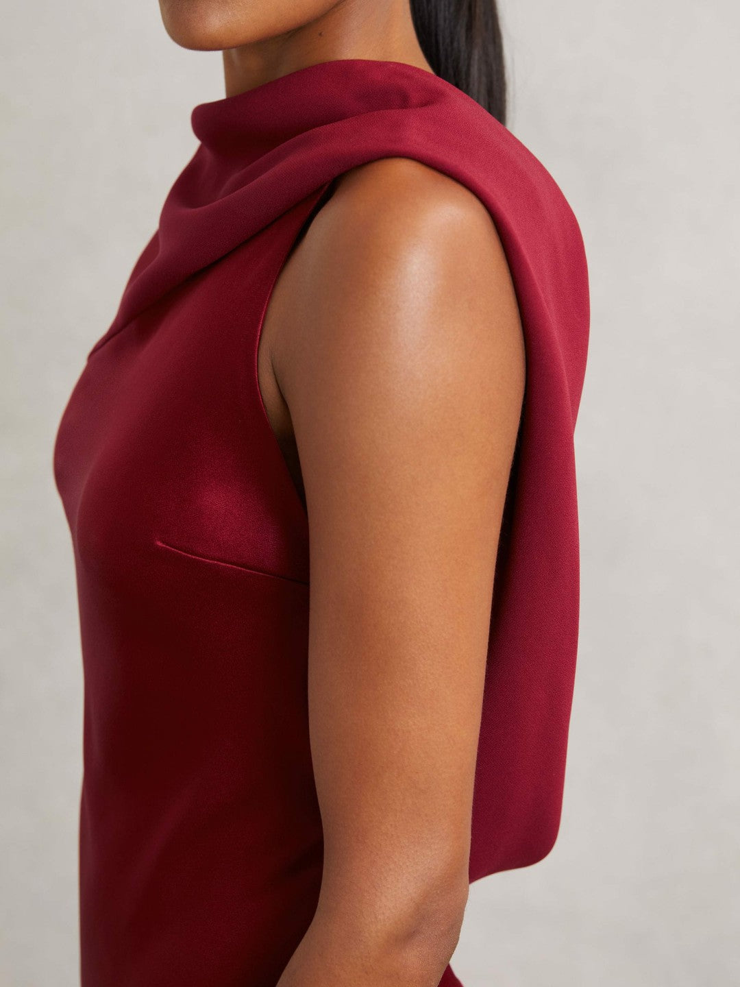 Reiss | Petite Back Detail Midi Dress in Red