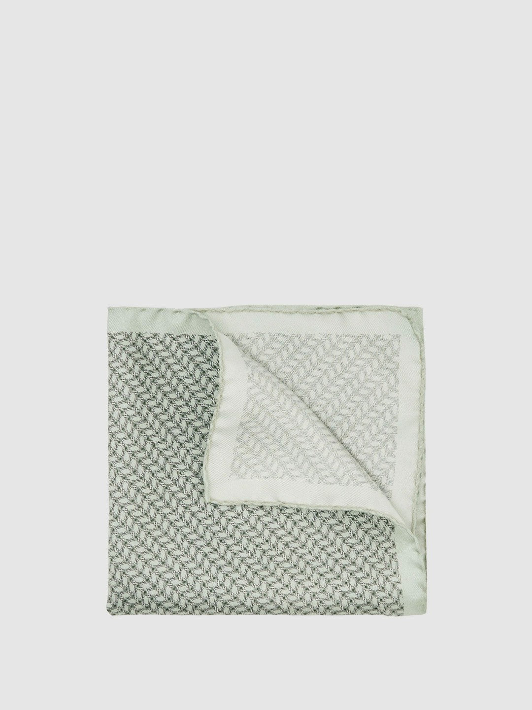 Reiss | Geo Chain Detail Pocket Square in Sage