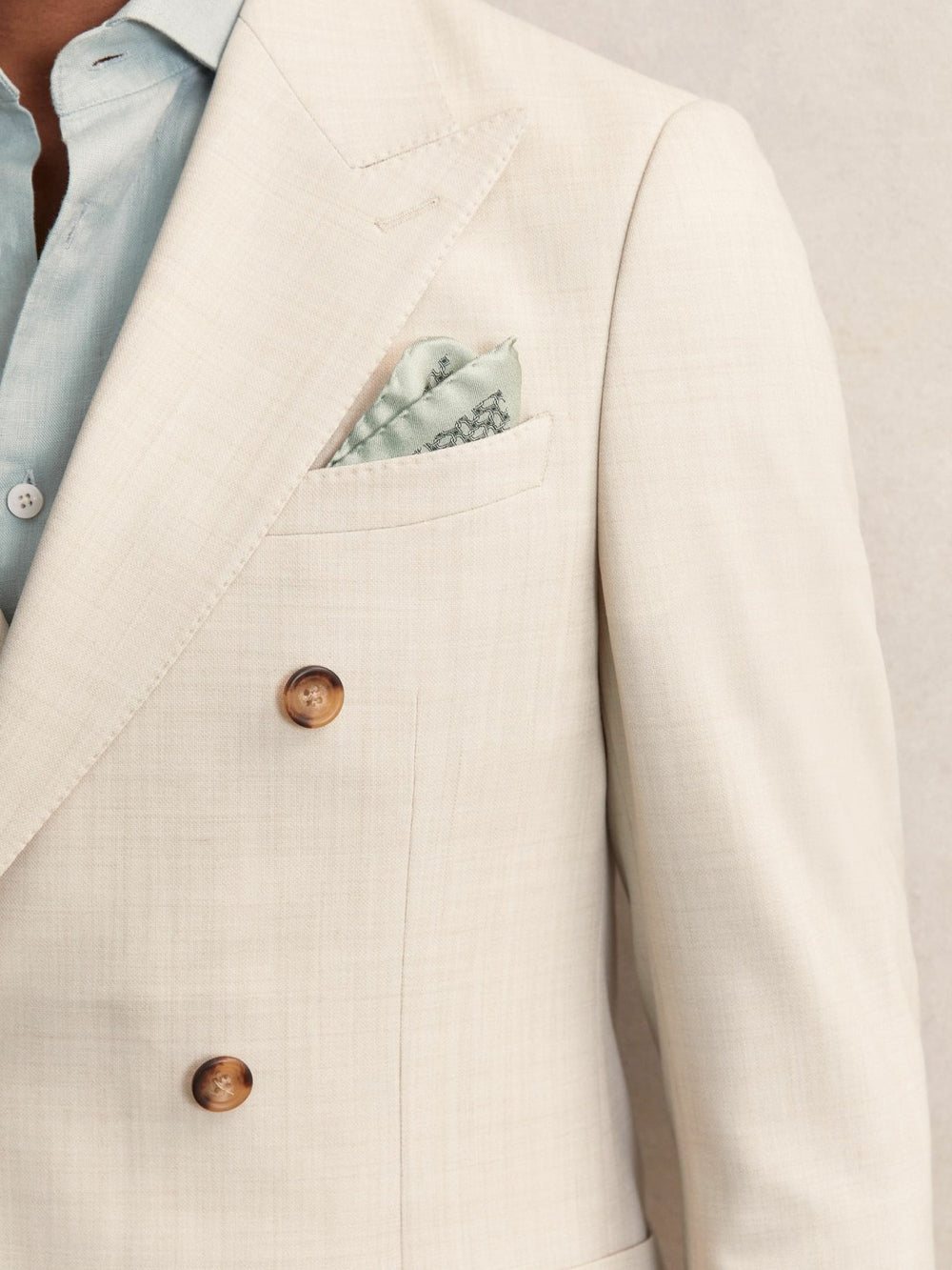 Reiss | Geo Chain Detail Pocket Square in Sage