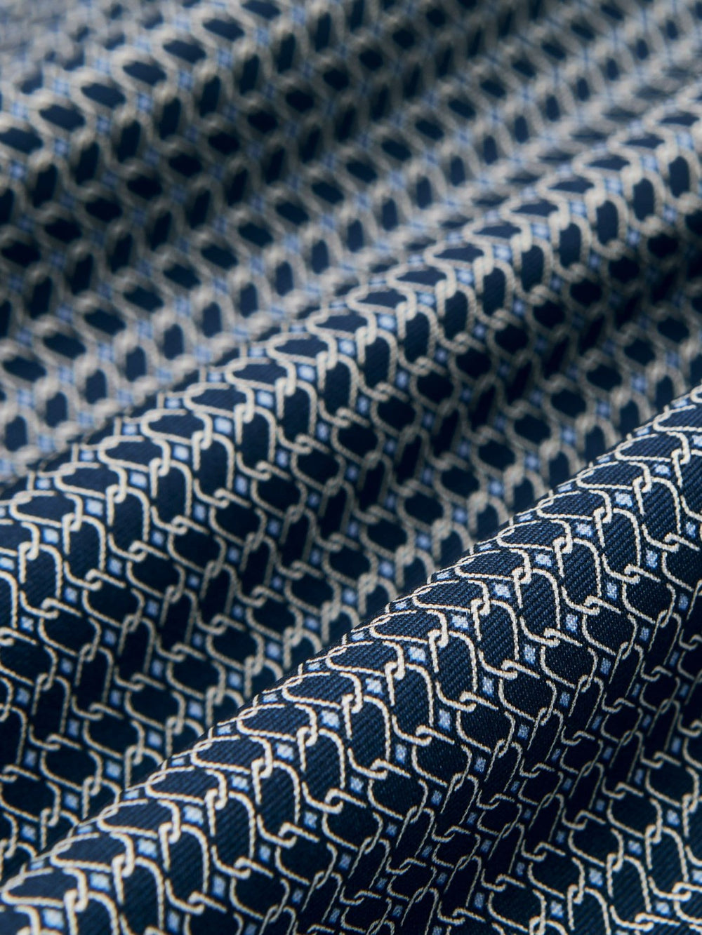Reiss | Geo Chain Detail Pocket Square in Navy