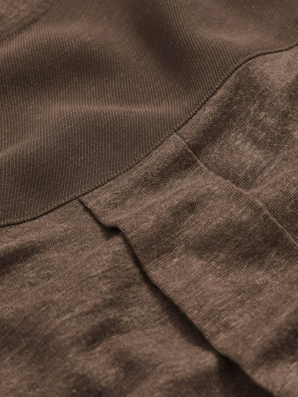 Reiss | Linen V-Neck T-Shirt in Brown