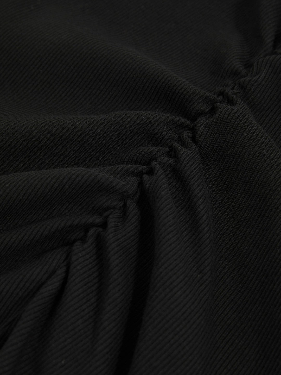 Reiss | Stretch-Cotton Ruched Ribbed T-Shirt in Black