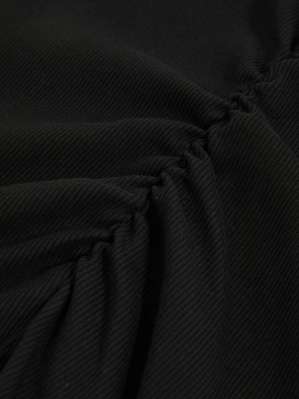 Reiss | Stretch-Cotton Ruched Ribbed T-Shirt in Black