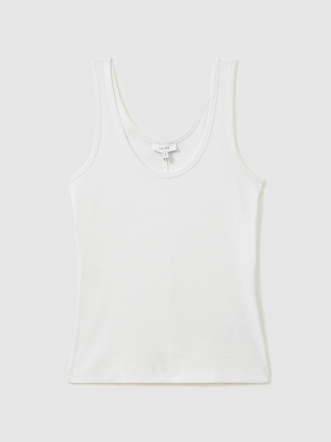 Reiss | Stretch-Cotton Ribbed Vest in White