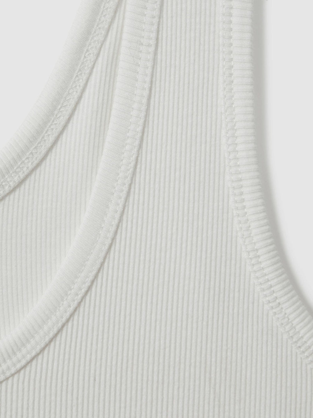Reiss | Stretch-Cotton Ribbed Vest in White