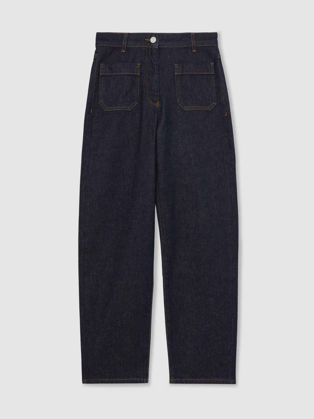 Reiss | Petite Straight Leg Patch Pocket Jeans in Dark Blue