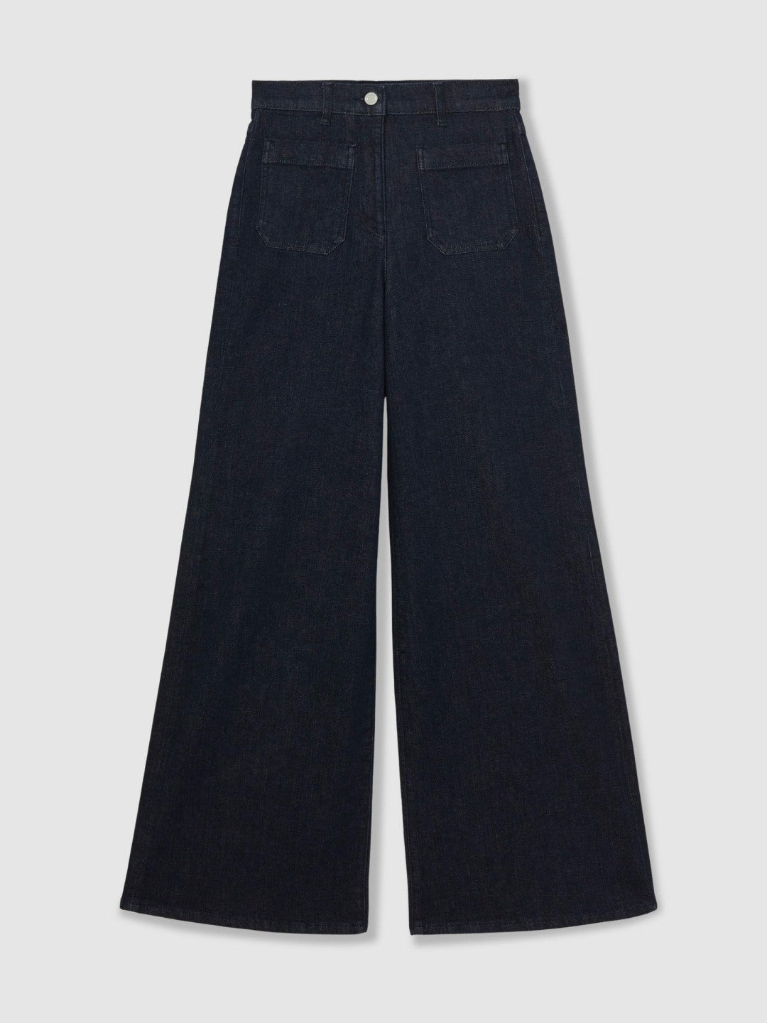 Reiss | Petite Patch Pocket Wide Leg Jeans in Dark Blue