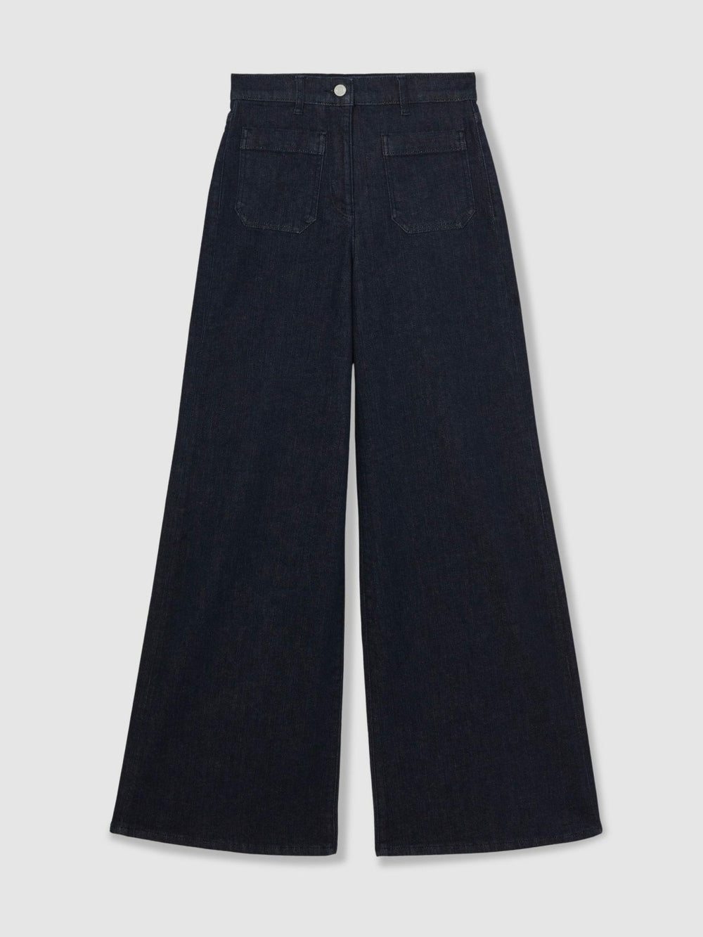 Reiss | Petite Patch Pocket Wide Leg Jeans in Dark Blue