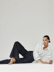Reiss | Petite Patch Pocket Wide Leg Jeans in Dark Blue