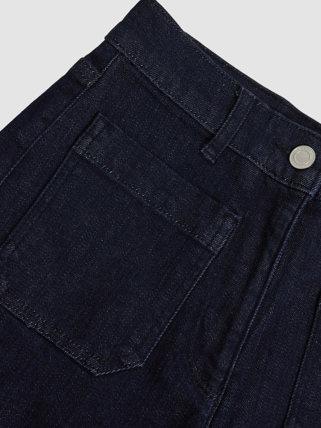 Reiss | Petite Patch Pocket Wide Leg Jeans in Dark Blue