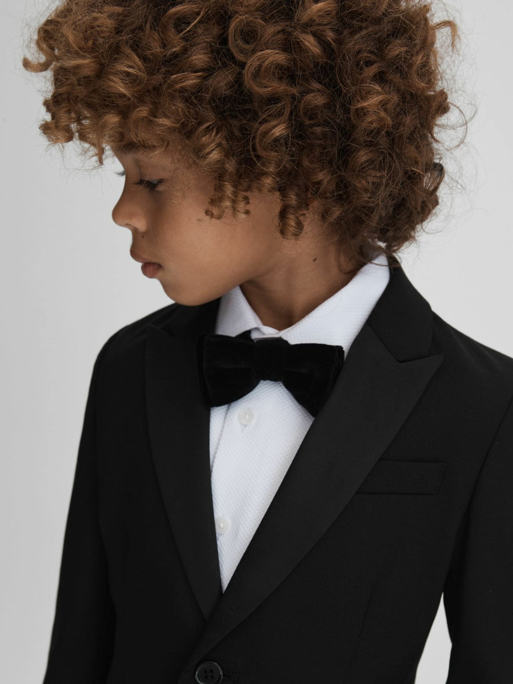 Reiss | 3-9 yrs Tuxedo Satin Single Breasted Blazer in Black