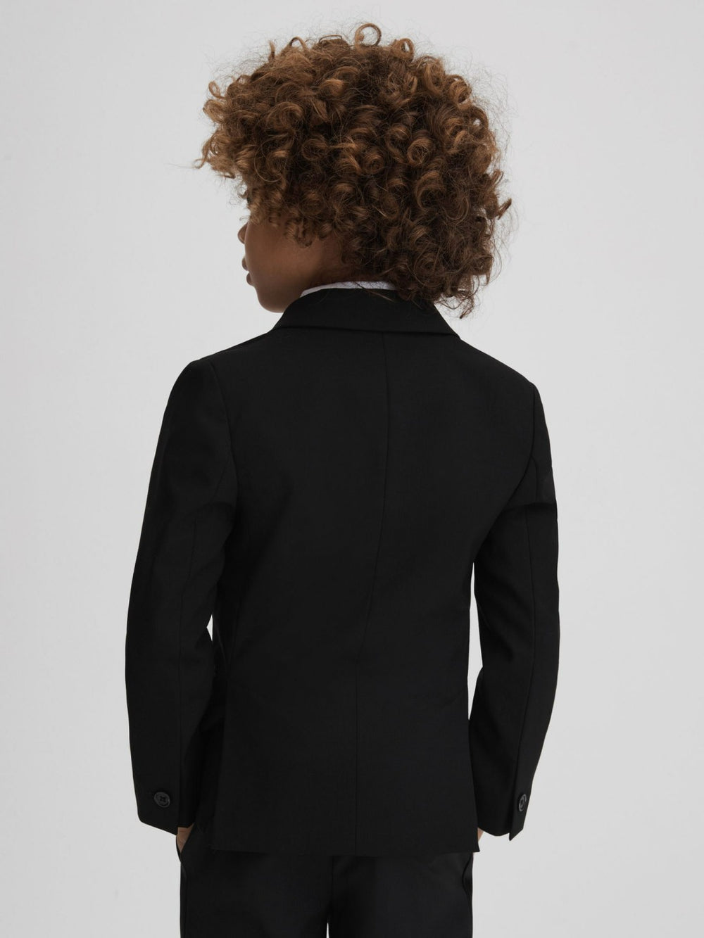 Reiss | 3-9 yrs Tuxedo Satin Single Breasted Blazer in Black