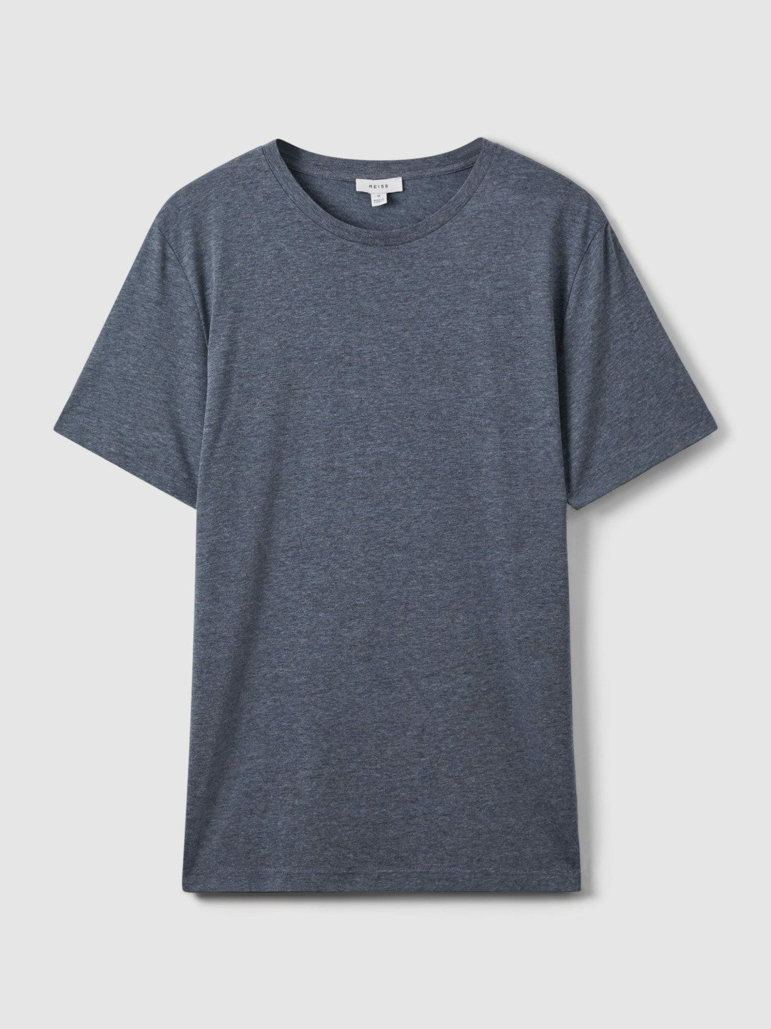 Reiss | Cotton Crew Neck T-Shirt in Airforce Blue Melange