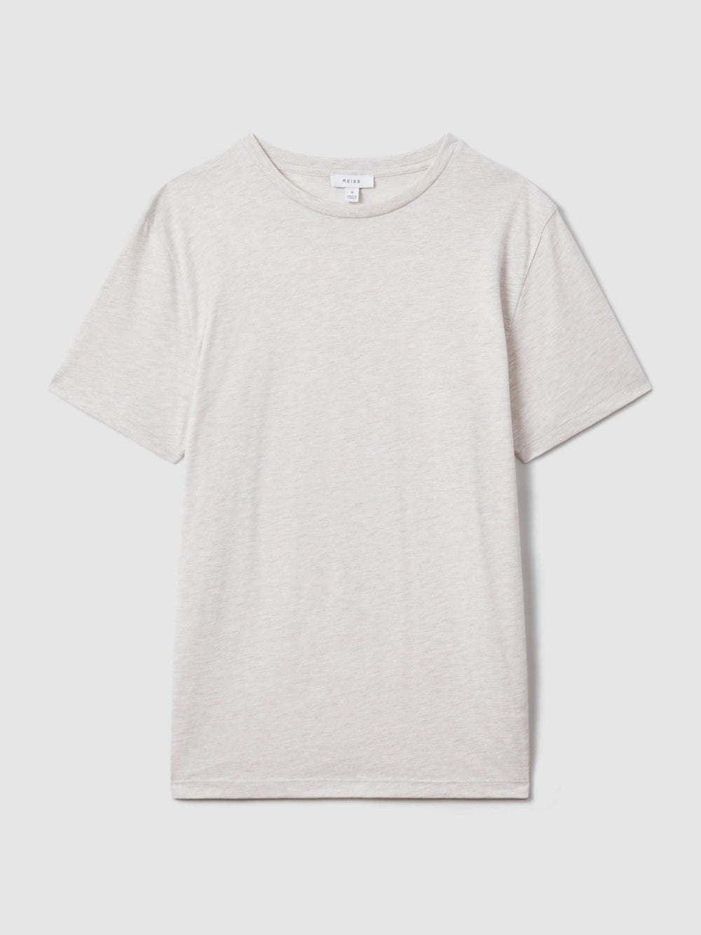 Reiss | Cotton Crew Neck T-Shirt in Wheat Melange