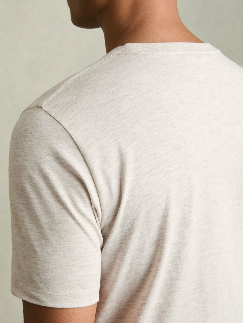 Reiss | Cotton Crew Neck T-Shirt in Wheat Melange