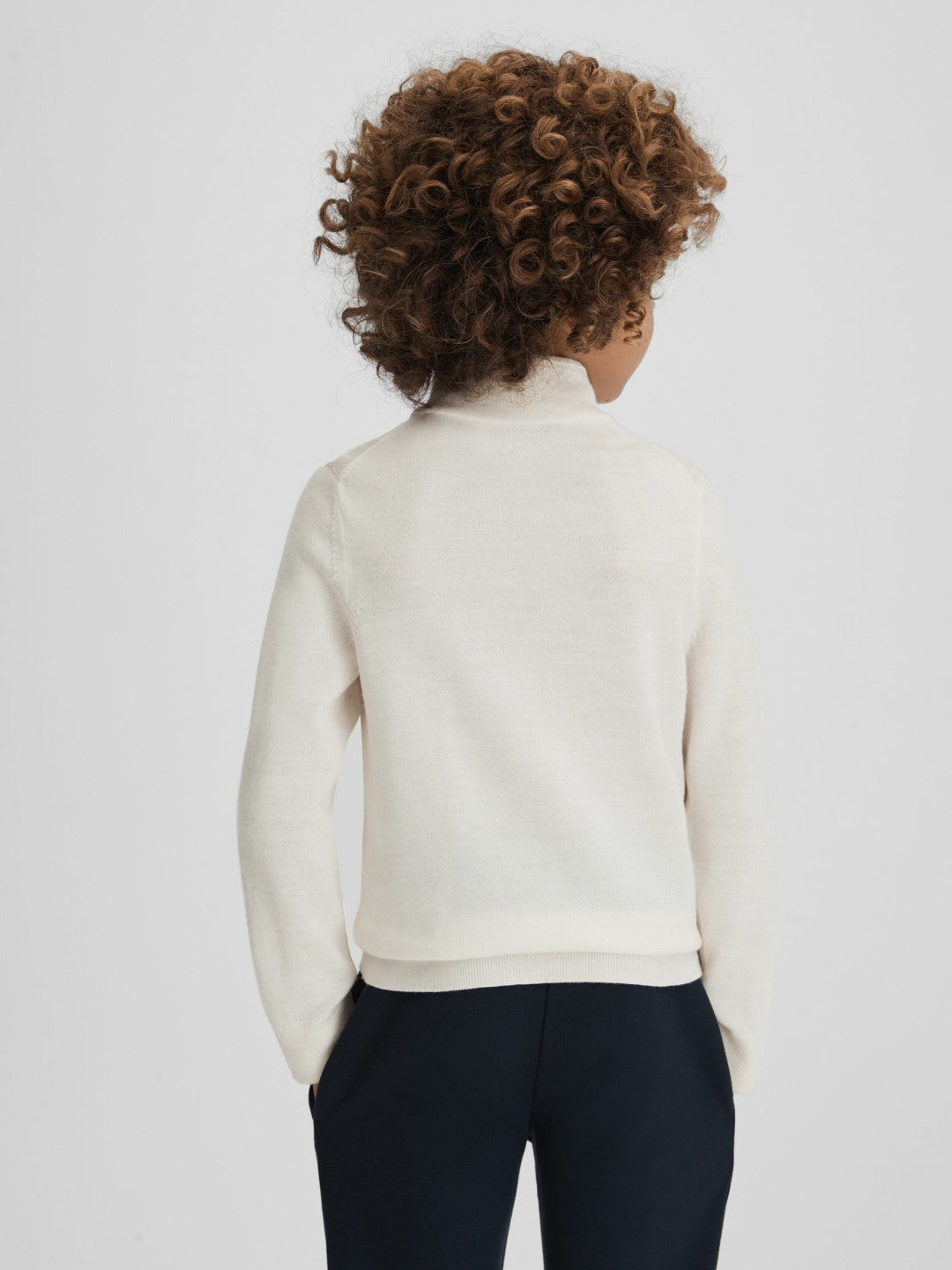 Reiss | 3-9 yrs Wool Half-Zip Funnel Neck Jumper in Snow