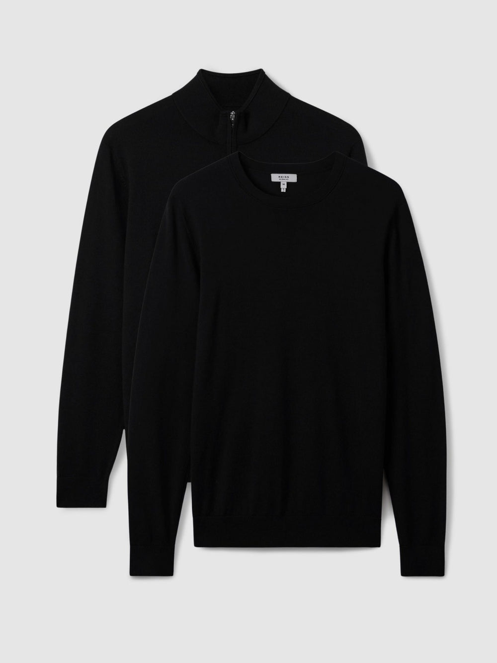 Reiss | Pack of Two Merino Wool Jumpers in Black