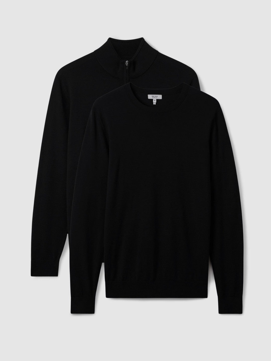 Reiss | Pack of Two Merino Wool Jumpers in Black