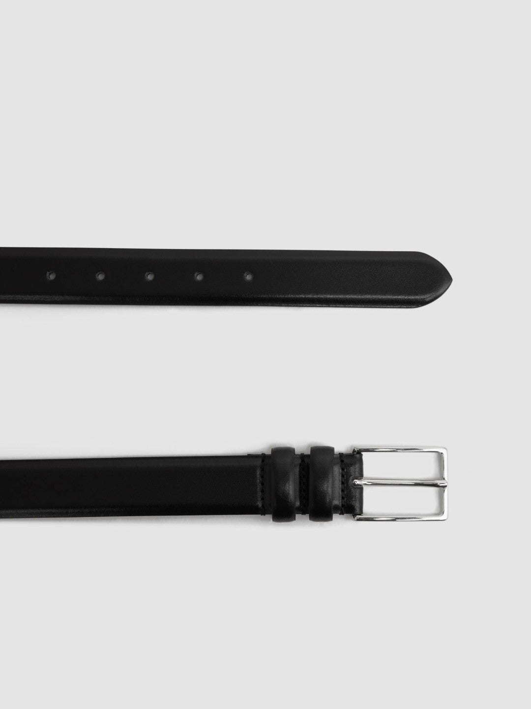 Reiss | Smooth Leather Belt in Black