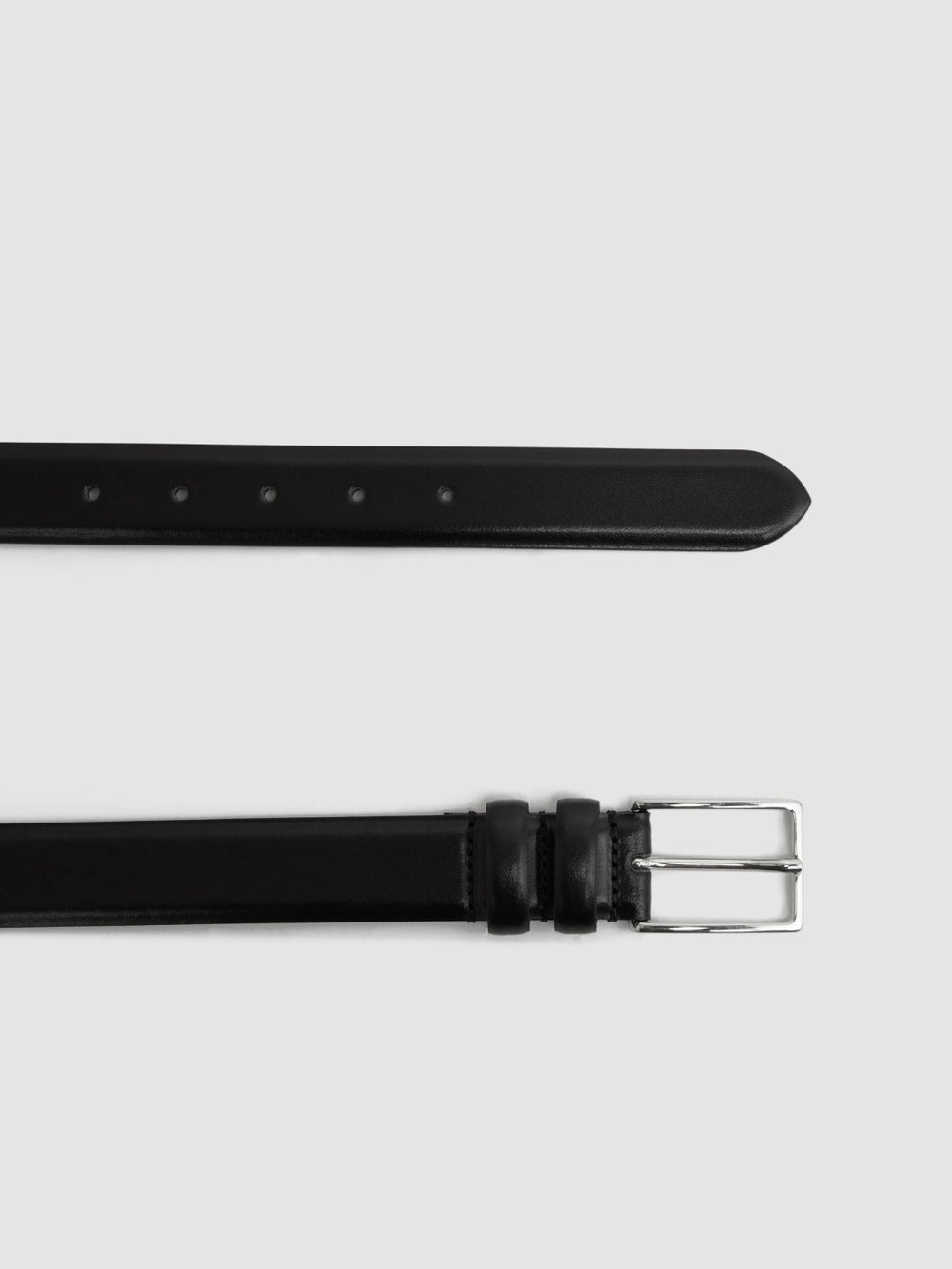 Reiss | Smooth Leather Belt in Black