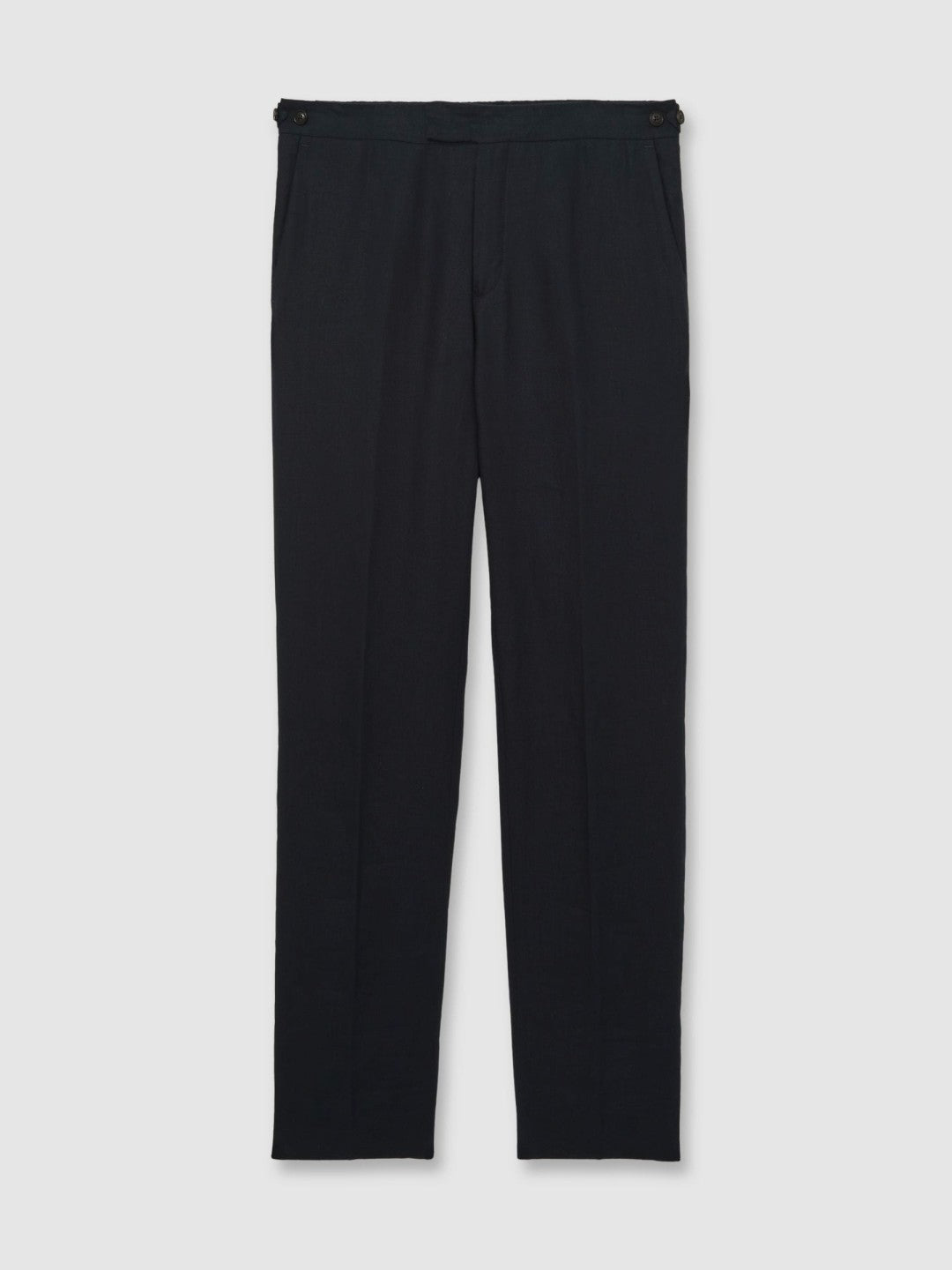 Reiss | Slim Fit Linen Adjuster Trousers in Navy