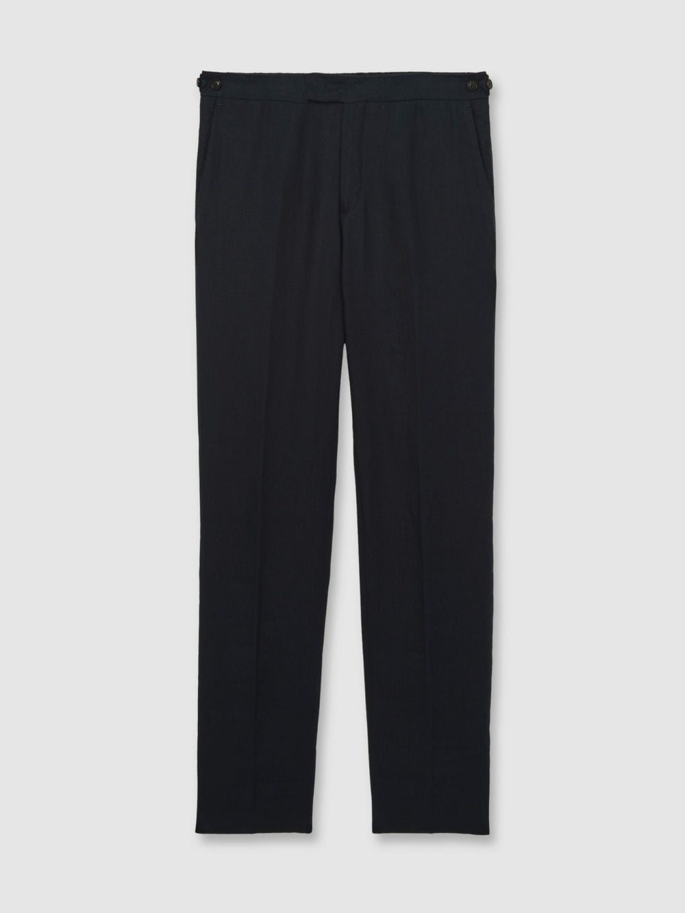 Reiss | Slim Fit Linen Adjuster Trousers in Navy