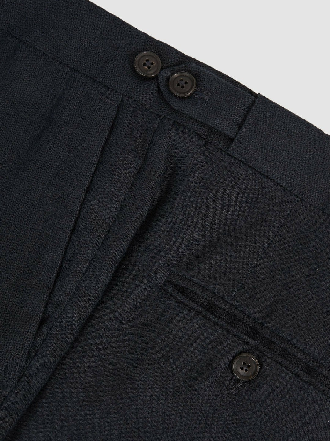 Reiss | Slim Fit Linen Adjuster Trousers in Navy