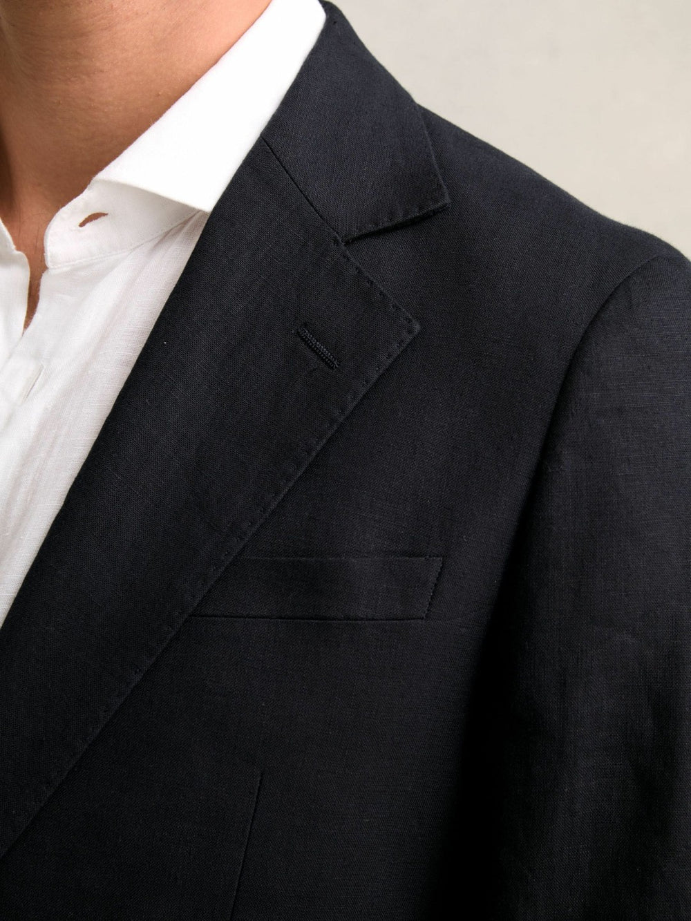 Reiss | Slim-Fit Single Breasted Linen Blazer in Navy