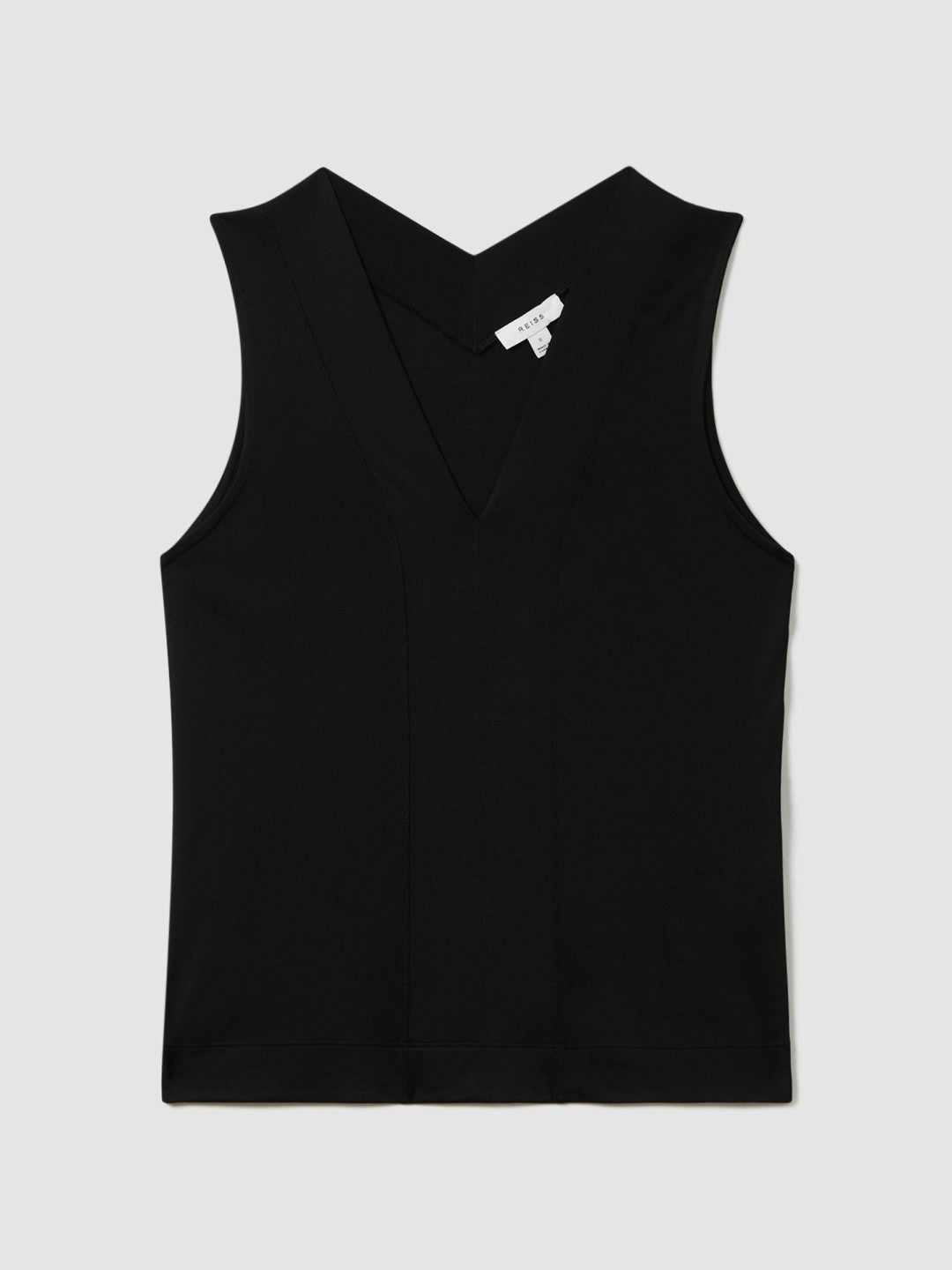 Reiss | V-Neck Shell Top in Black