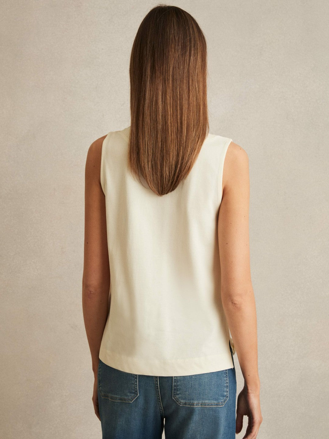 Reiss | V-Neck Shell Top in Ivory