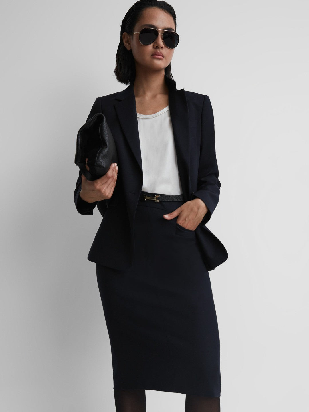 Reiss | Tailored Pencil Skirt in Navy