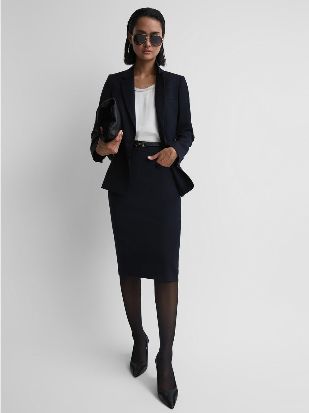 Reiss | Tailored Pencil Skirt in Navy