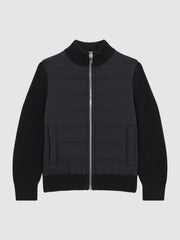 Reiss | Junior Hybrid Zip Through Quilted Jacket in Navy