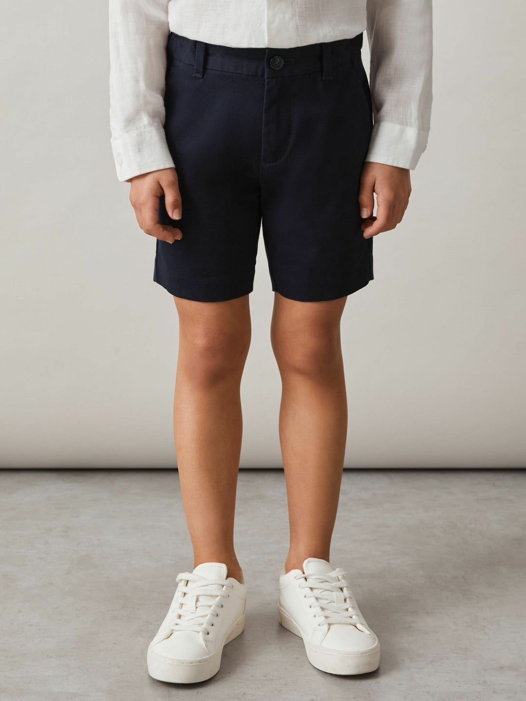Reiss | 3-9 yrs Cotton Chino Shorts with Stretch in Navy