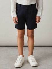 Reiss | 3-9 yrs Cotton Chino Shorts with Stretch in Navy